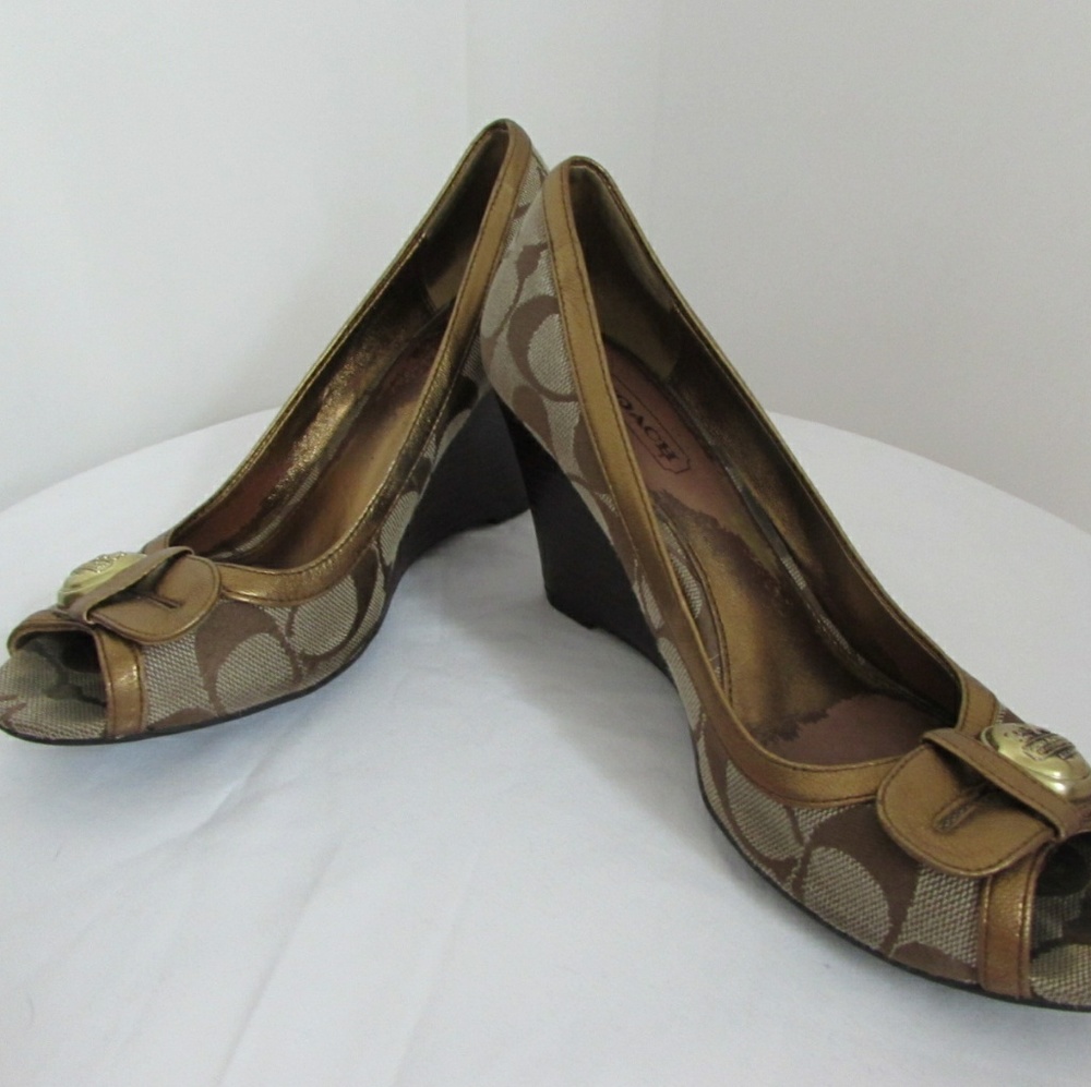 Vintage signature Coach wedges